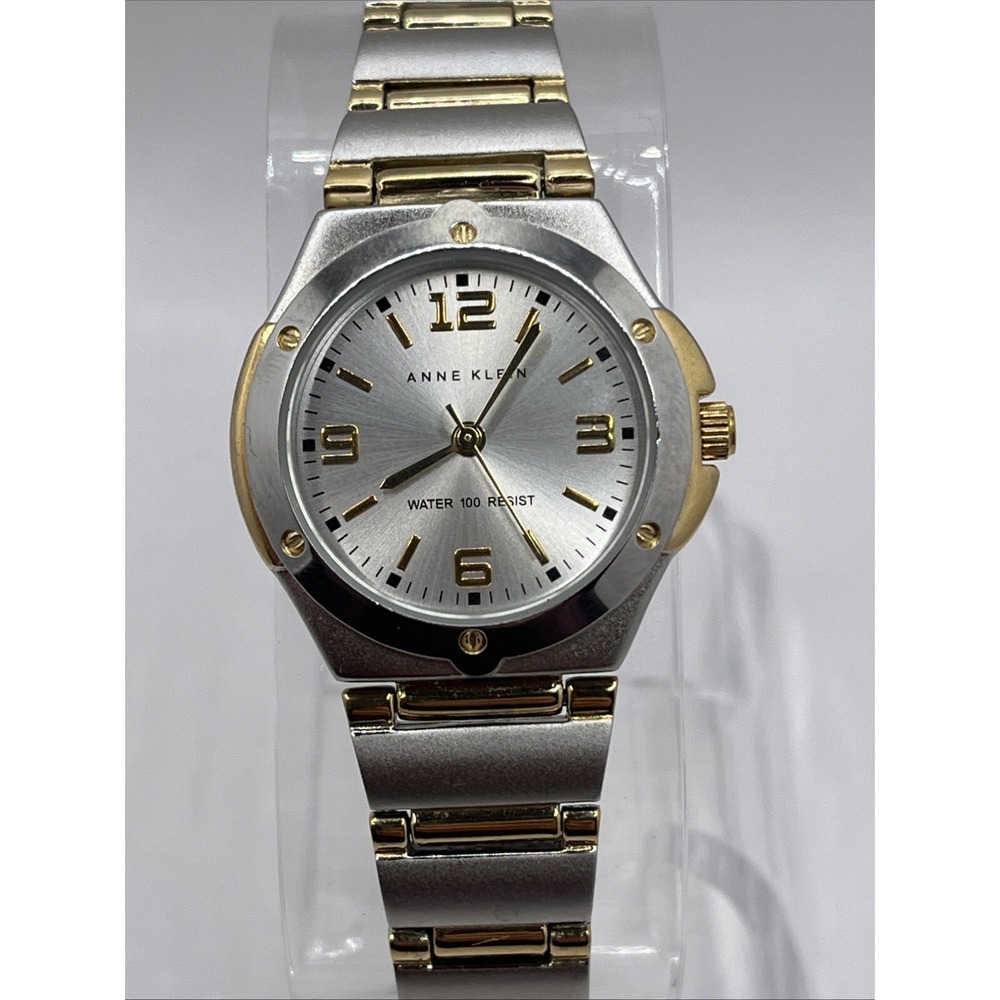Anne Klein Women's Quartz Watch Two Tone 6" Band 10/865- New Battery